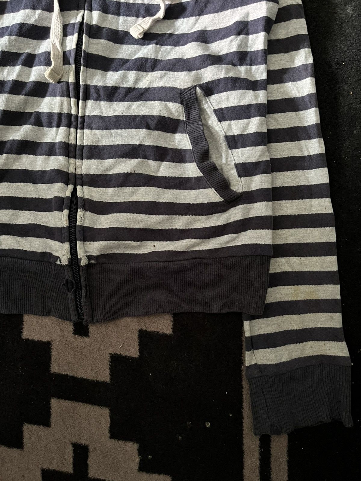 Hysteric Glamour 2000s jeans west fur striped distressed hoodie Size US S / EU 44-46 / 1 - 3 Thumbnail
