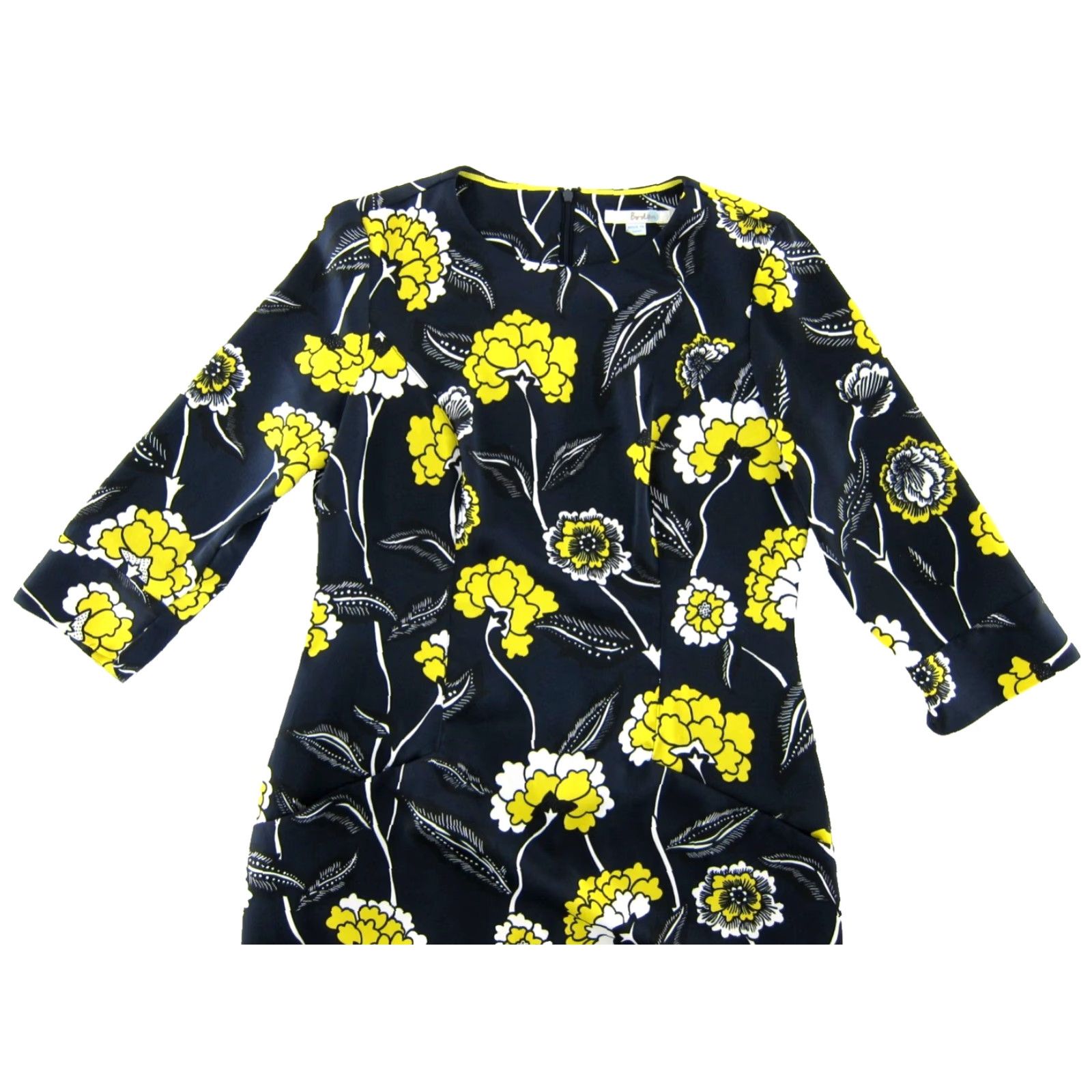 Boden Boden Shirt Dress 3/4 Sleeve Pockets Floral Knee Length Blue White Yellow 6R Size M / US 6-8 / IT 42-44 - 4 Thumbnail