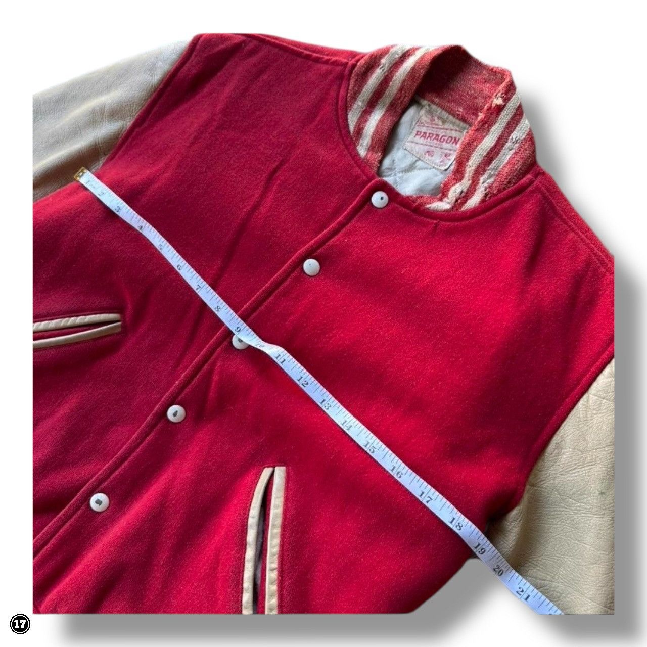 Vintage 80s distressed Leather varsity Jacket size M Size US M / EU 48-50 / 2 - 3 Thumbnail