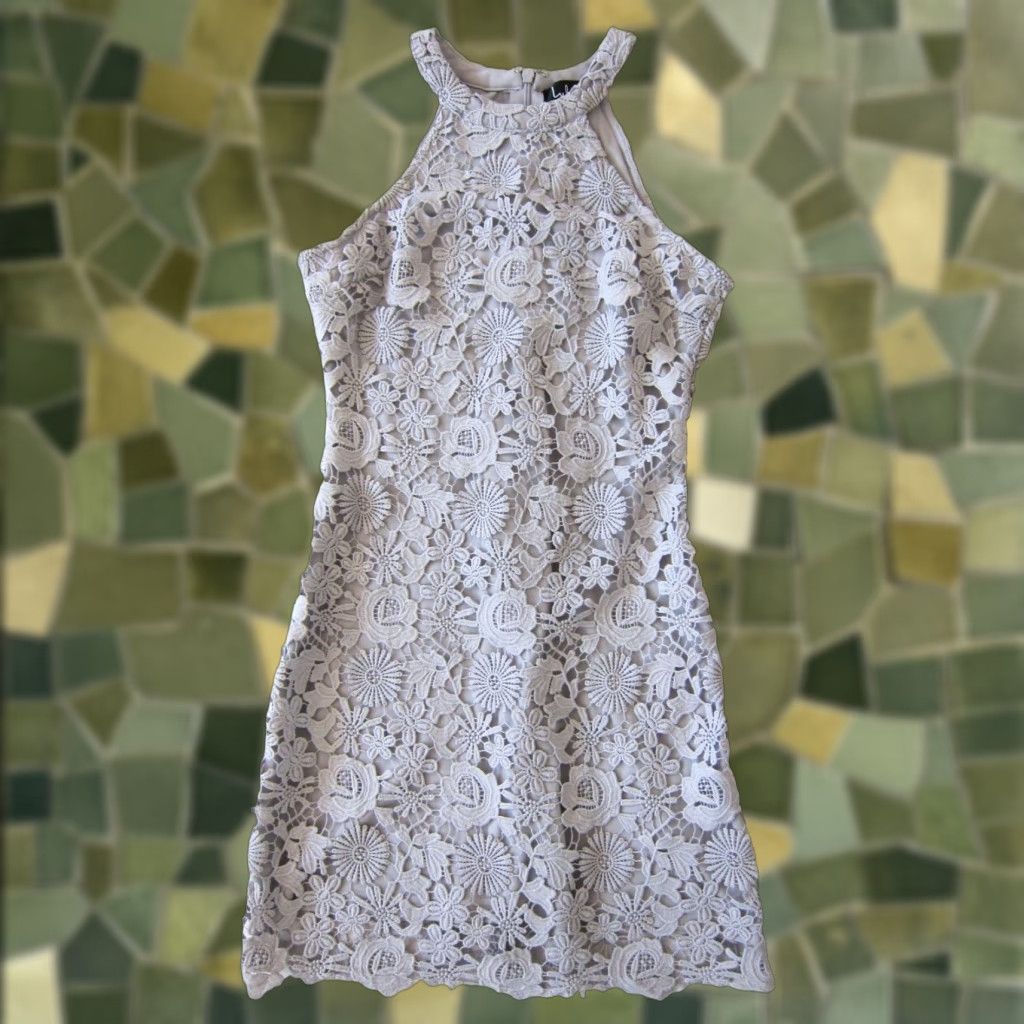 Lulus Lulus Grey Crochet Knit High Neck Sleeveless Bodycon A-Line Halter Dress Medium Size M / US 6-8 / IT 42-44 - 1 Thumbnail