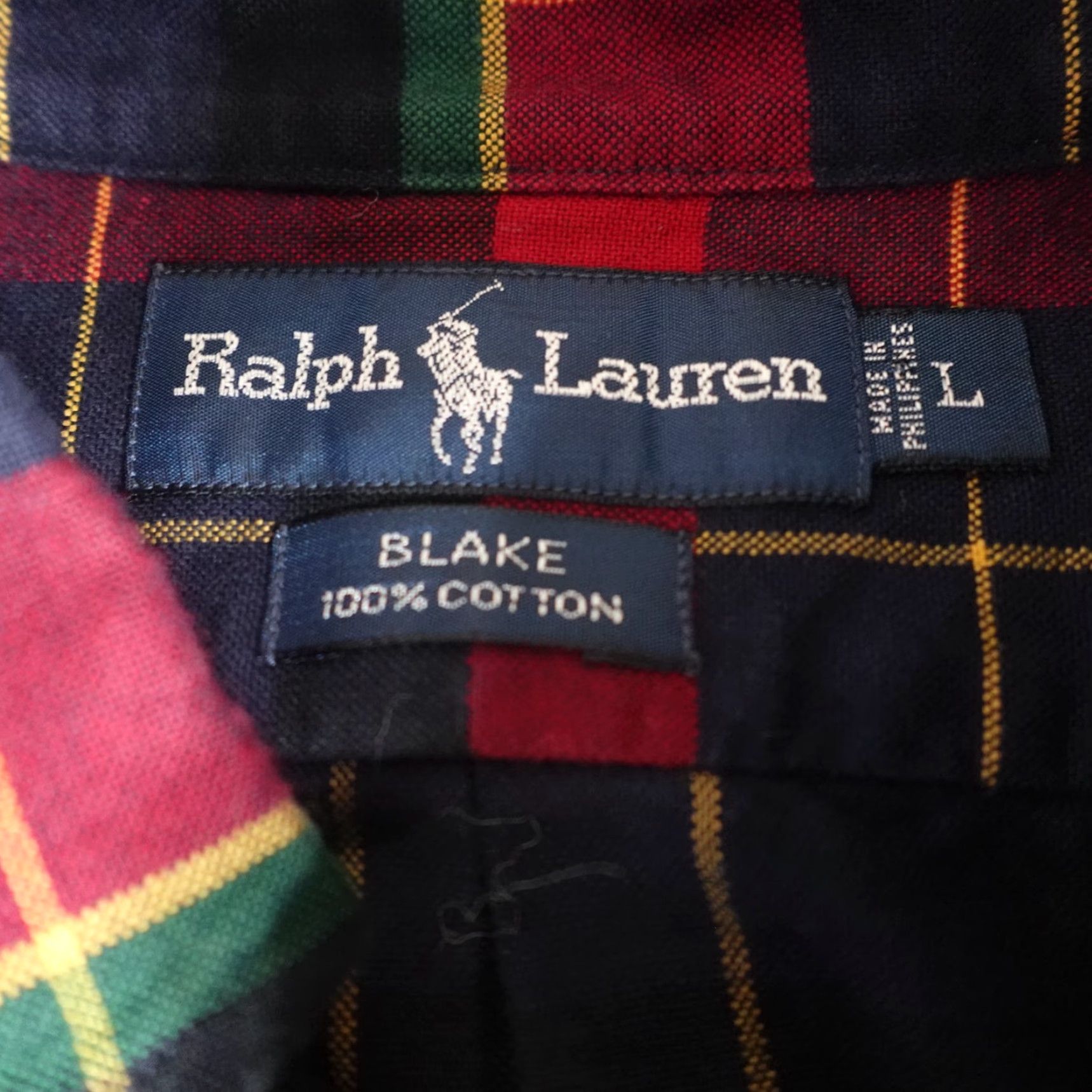 Polo Ralph Lauren Polo Ralph Lauren Shirt Large Blue Red Plaid Oxford OCBD Blake Yellow Lab Shirt Size US L / EU 52-54 / 3 - 4 Thumbnail