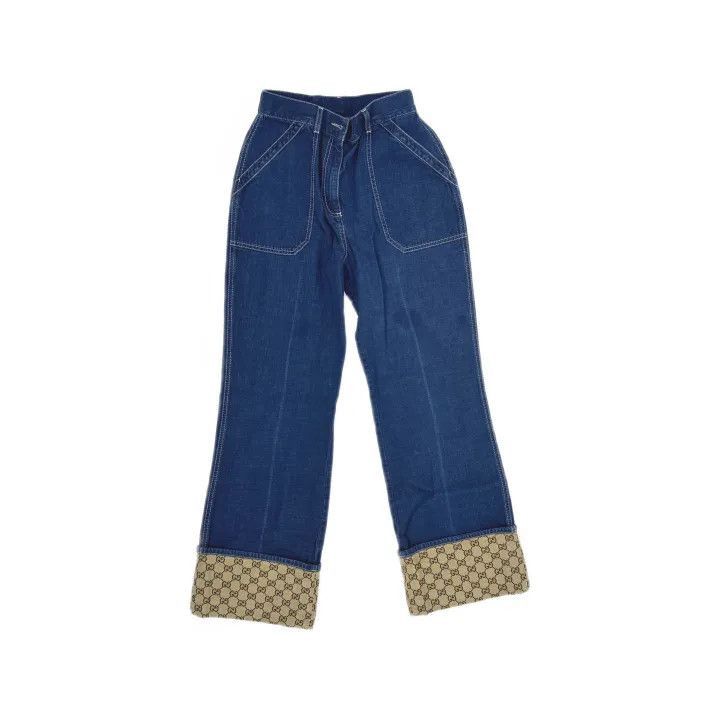 Gucci Gucci Canvas Cuffed Straight-Leg Jeans for Women-2507 Size 26" / US 2 / IT 38 - 8 Thumbnail