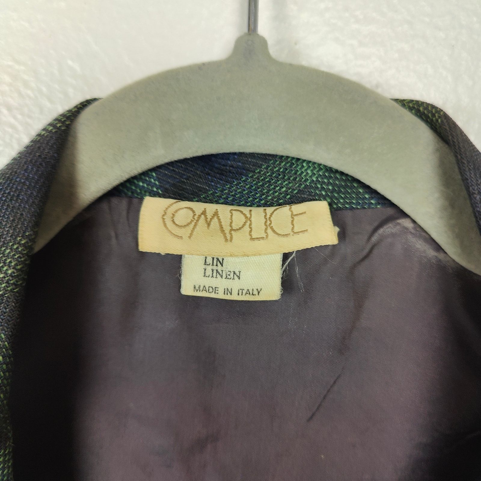 Other Vintage Complice Linen Blazer Womens Medium Green Blue Size M / US 6-8 / IT 42-44 - 7 Thumbnail