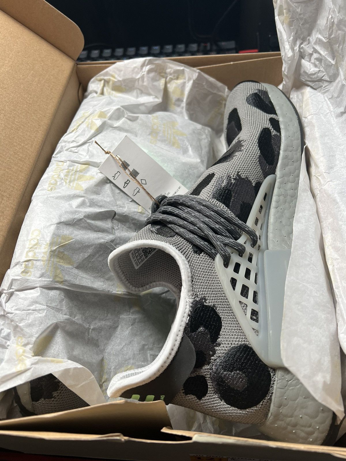 Adidas × Humanrace × Pharrell Adidas x Pharrell HU NMD ANIMAL PRINT in Gray/Black 12.5US Size US 12.5 / EU 45-46 - 11 Thumbnail