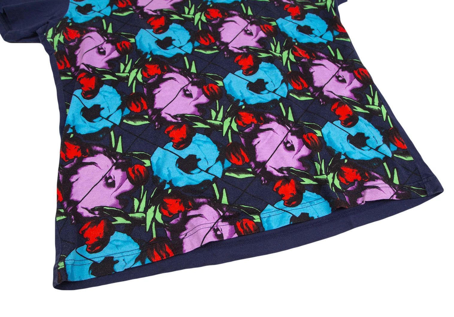 Issey Miyake Front Rose Print T-Shirt in Navy Blue Size US XL / EU 56 / 4 - 5 Thumbnail