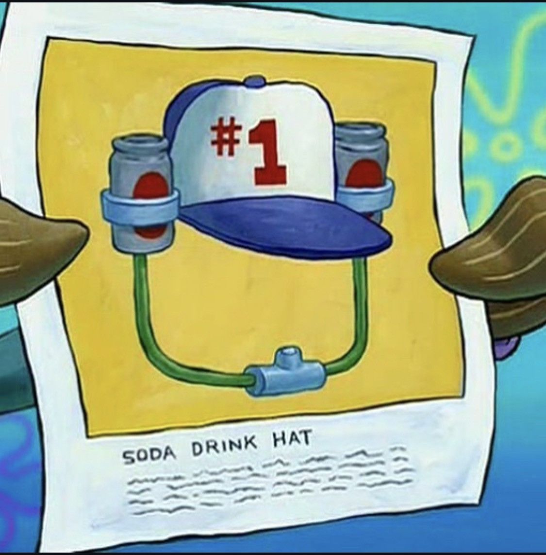 Other #1 Sponge Bob Drinking Hat Size ONE SIZE - 3 Thumbnail