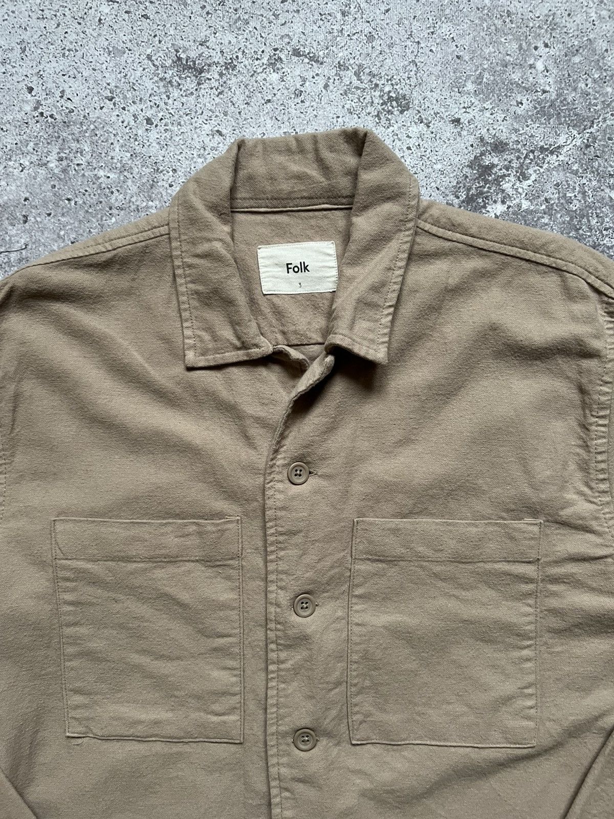 Folk Folk Cotton Shirt Button Up Beige Overshirt Size US M / EU 48-50 / 2 - 7 Thumbnail