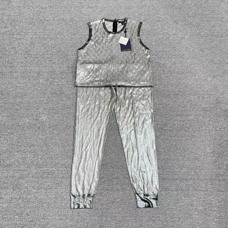 Louis Vuitton Louis Vuitton Silver Monogram Jumpsuit 0089 Size US 30 / EU 46 - 1 Thumbnail