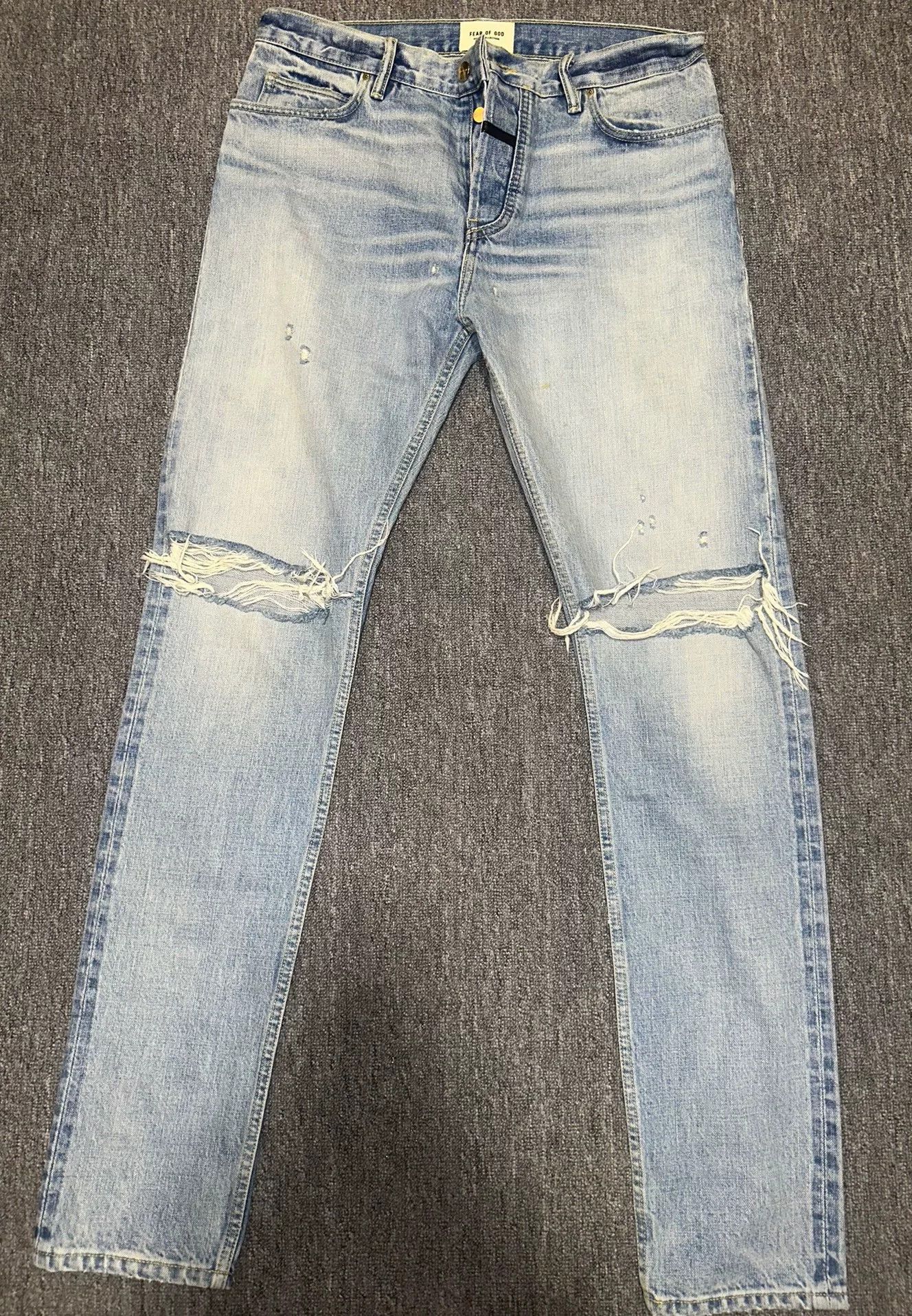 Fear of God fear of god distressed denim pants Size US 34 / EU 50 - 1 Thumbnail