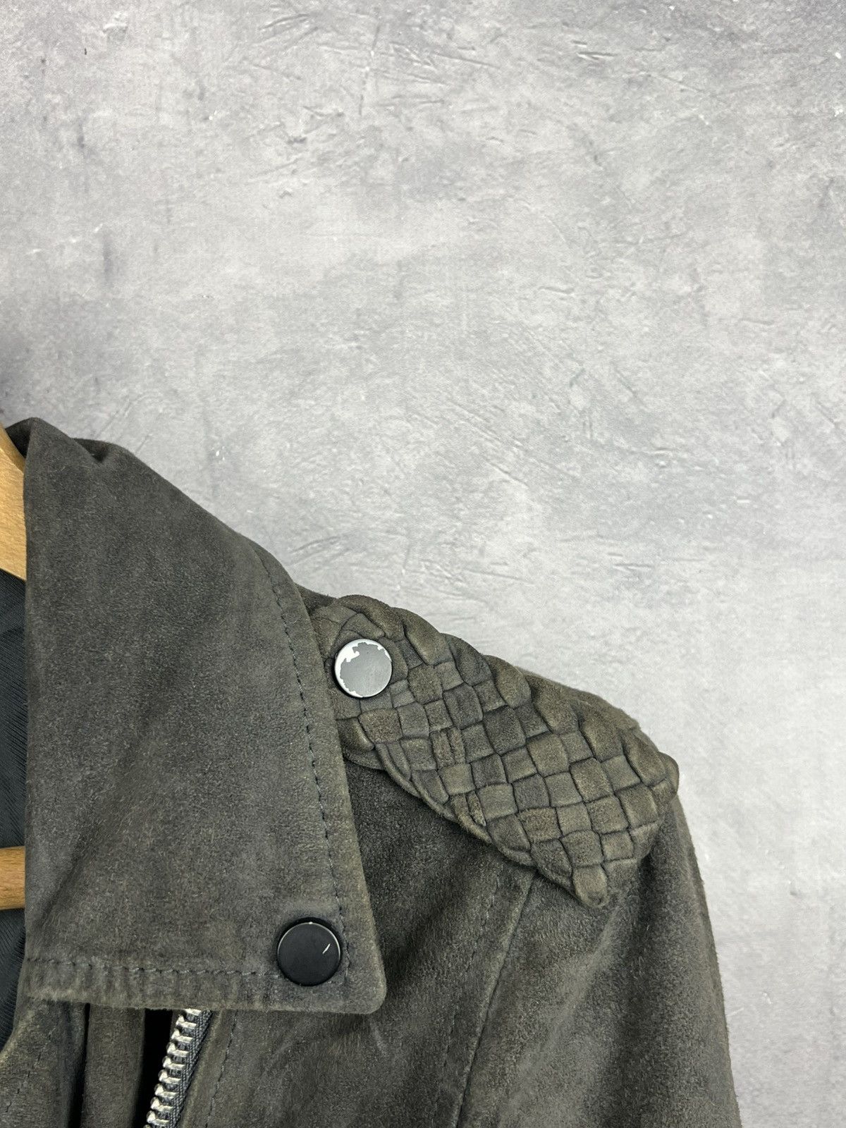 Allsaints ALLSAINTS Braided Wyatt Goat Leather Suede Biker Jacket EU36 Size S / US 4 / IT 40 - 16 Thumbnail