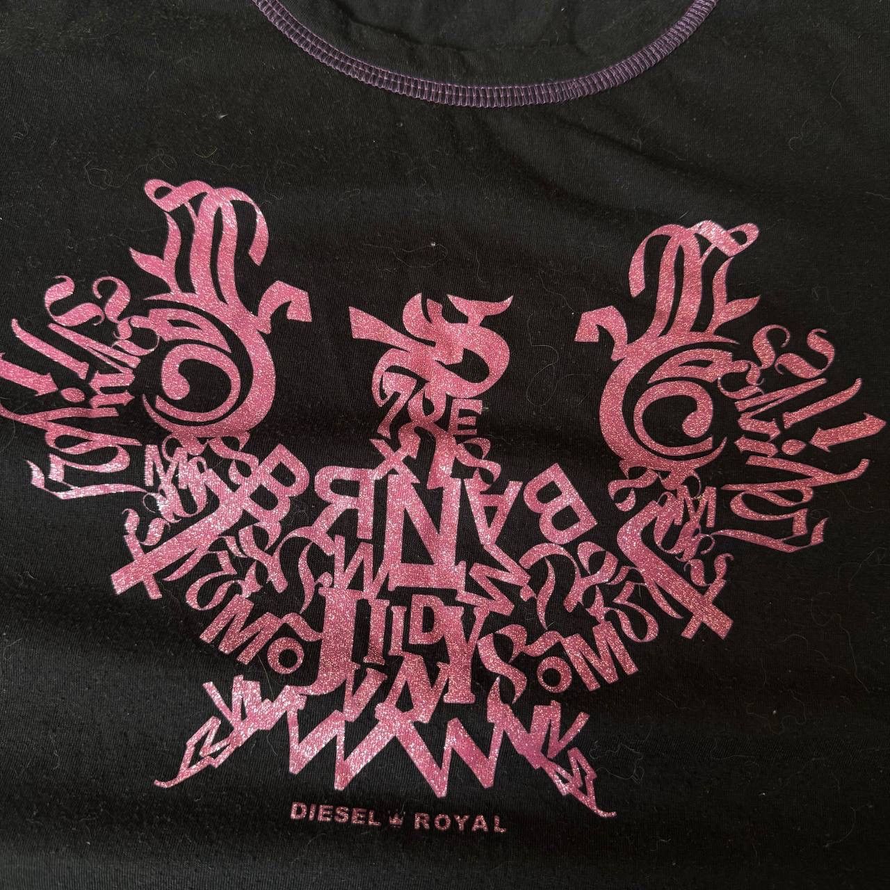 Diesel × Vintage Diesel Big Logo Vintage Y2K T-Shirt Size L / US 10 / IT 46 - 3 Thumbnail