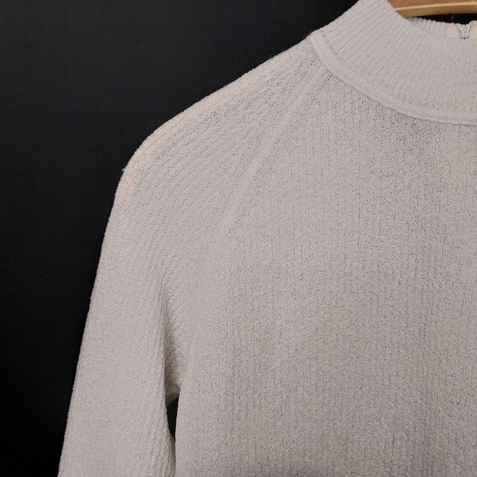 Vintage Vintage Island Knitwear California White Mock Neck Sweater Size S / US 4 / IT 40 - 4 Thumbnail