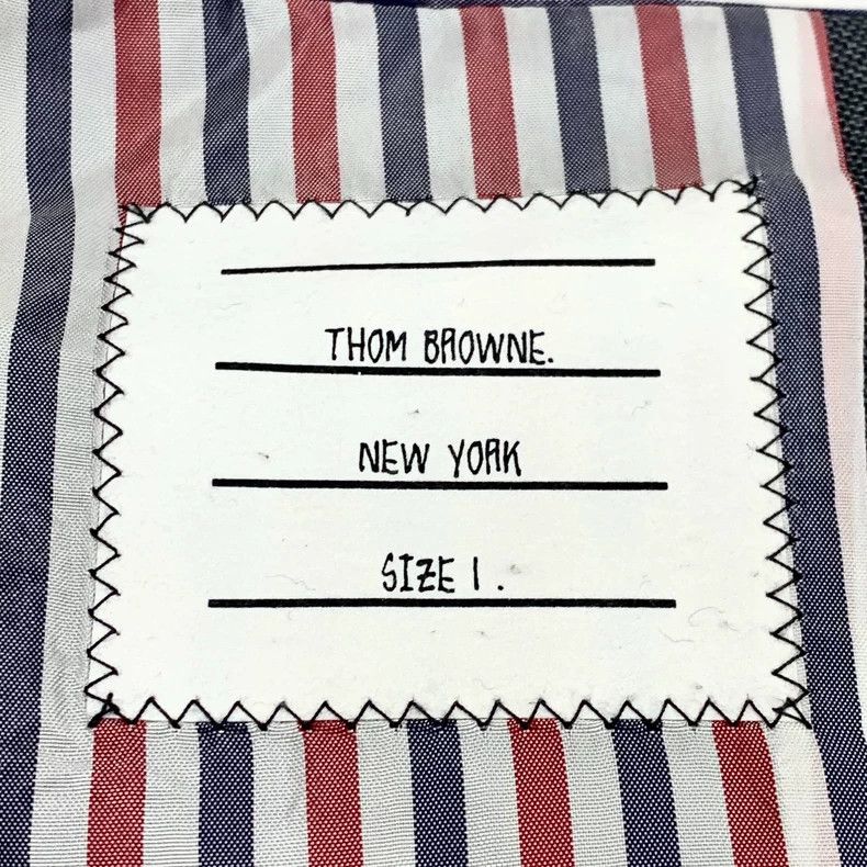 Thom Browne Thom browne Gray classic four-bar wool lapel single-breaste Size 48R - 6 Thumbnail