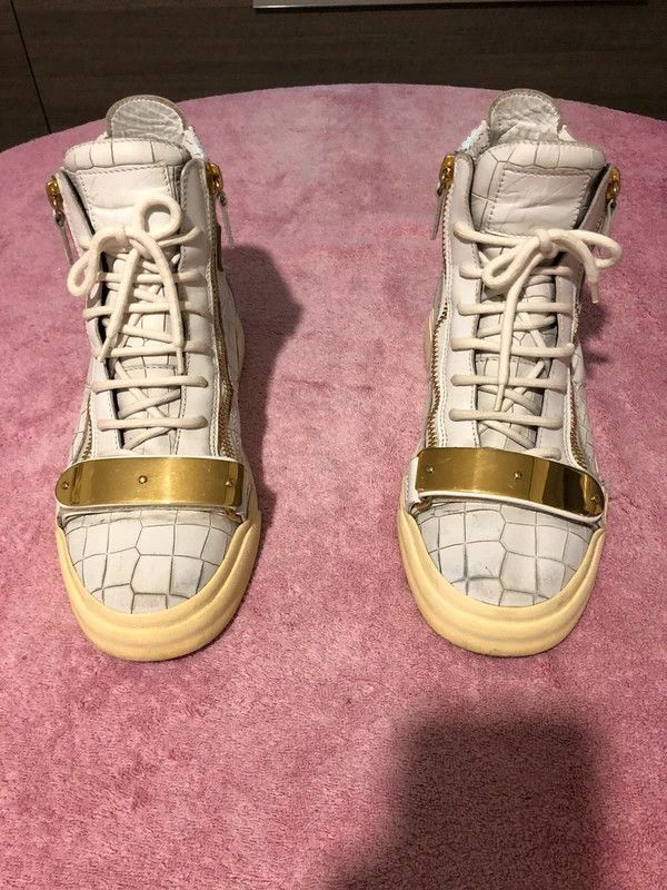 Giuseppe Zanotti Giuseppe Zanotti White Croc Metal Bar High-Tops, c.2012 Size US 6 / EU 39 - 1 Thumbnail