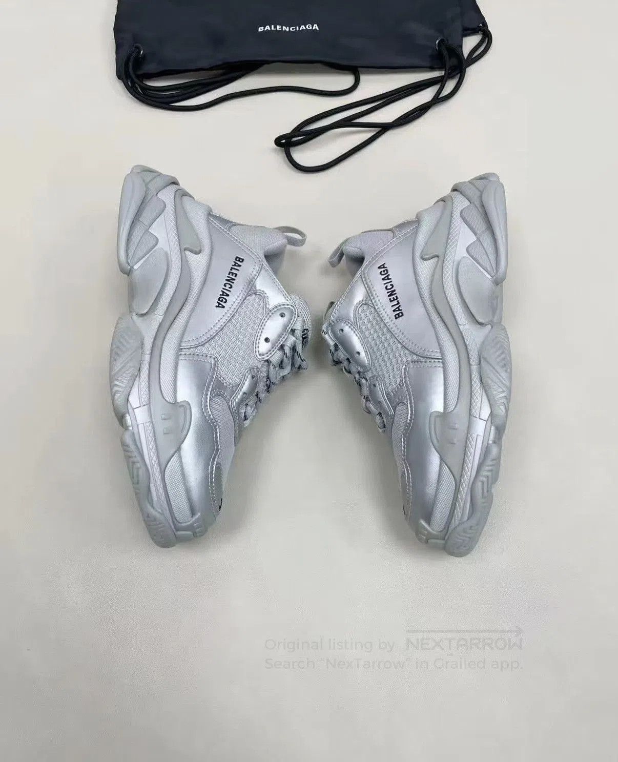 Balenciaga Gray Triple S Style Sneakers Size 9.5. Size US 9.5 / EU 42-43 - 5 Thumbnail