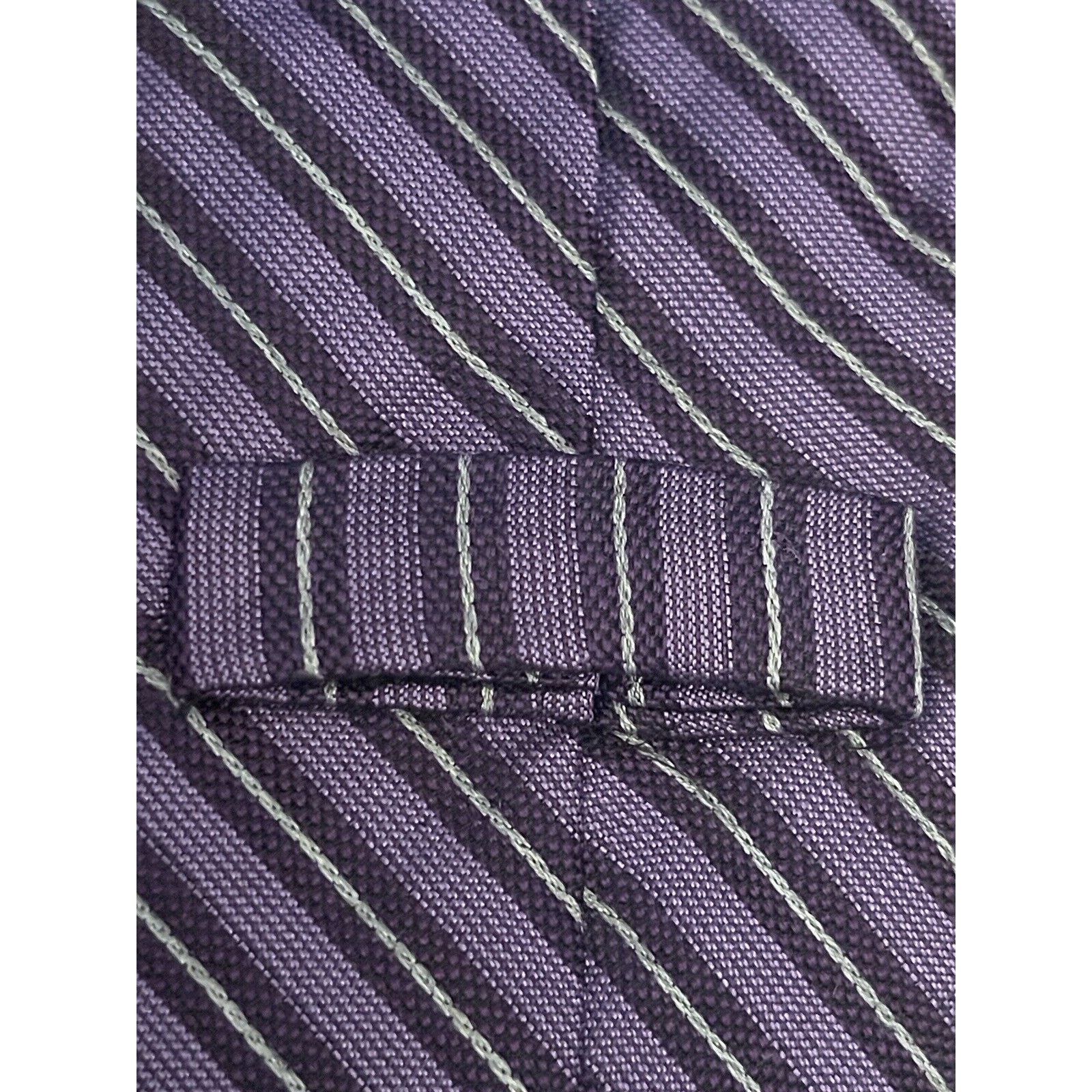 Murano Murano Purple 100% Silk Men’s Neck Tie Made In China Size ONE SIZE - 8 Thumbnail