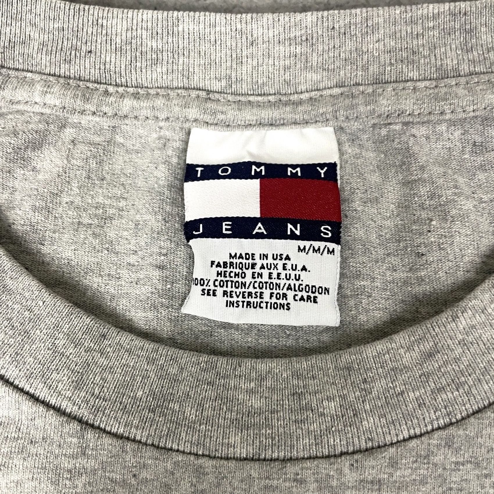 Tommy Hilfiger VINTAGE Tommy Hilfiger Shirt Mens M Gray 90s Made USA TH Tommy Jeans Logo Crew Neck Short Sleeve T-Shirt Size US M / EU 48-50 / 2 - 5 Thumbnail