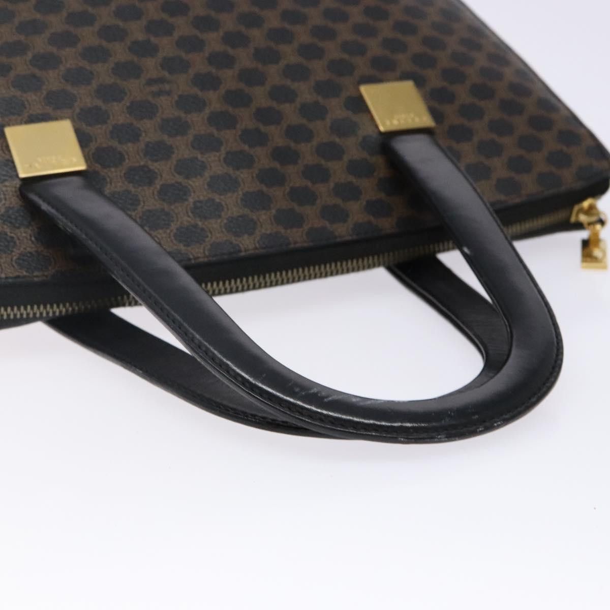 Celine CELINE Macadam Canvas Hand Bag Pvc Leather Black Gold Size ONE SIZE - 7 Thumbnail