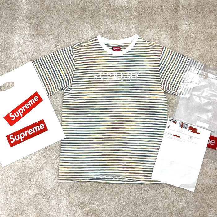 Supreme static hot sale stripe tee