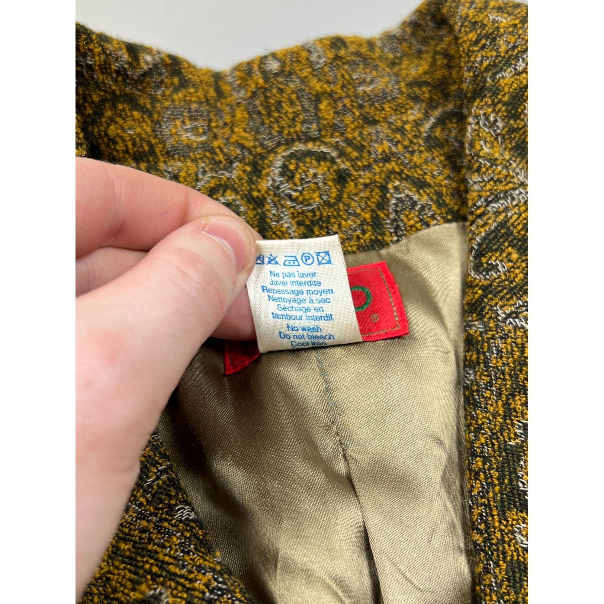 Kenzo Paris Abstract Pattern Tweed Coat (Y0680)