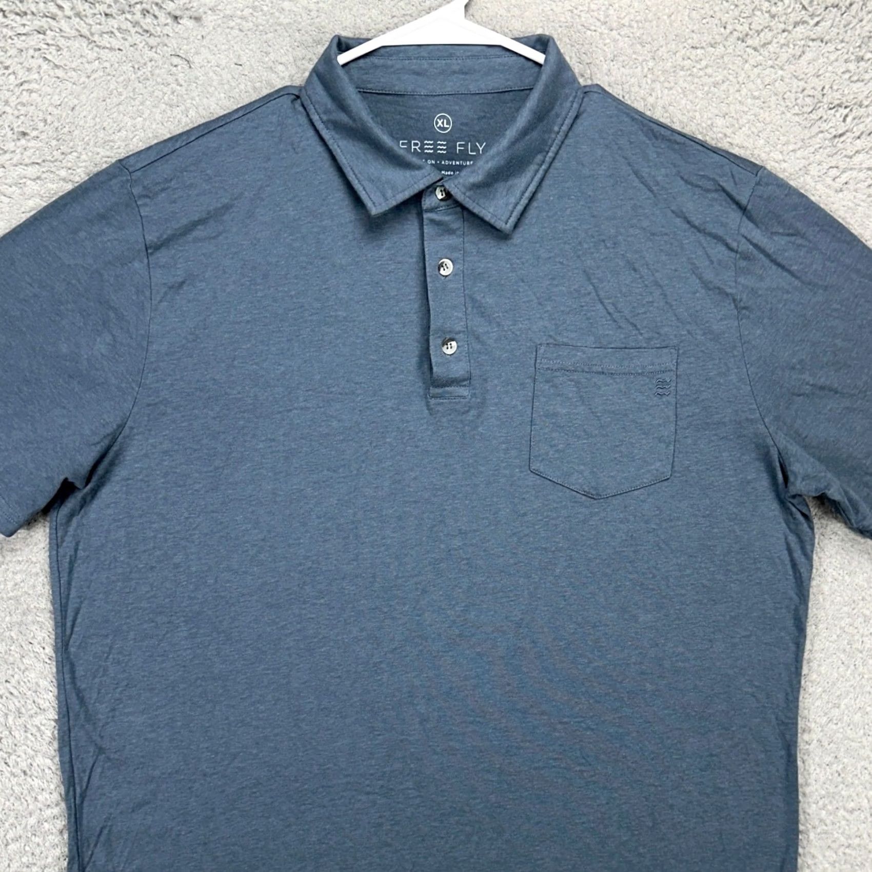 Vintage Free Fly Polo Shirt Men XL Blue Gray Short Sleeve Pocket Rugby Outdoor Comfortable Breathable Vintage No Size US XL / EU 56 / 4 - 2 Thumbnail