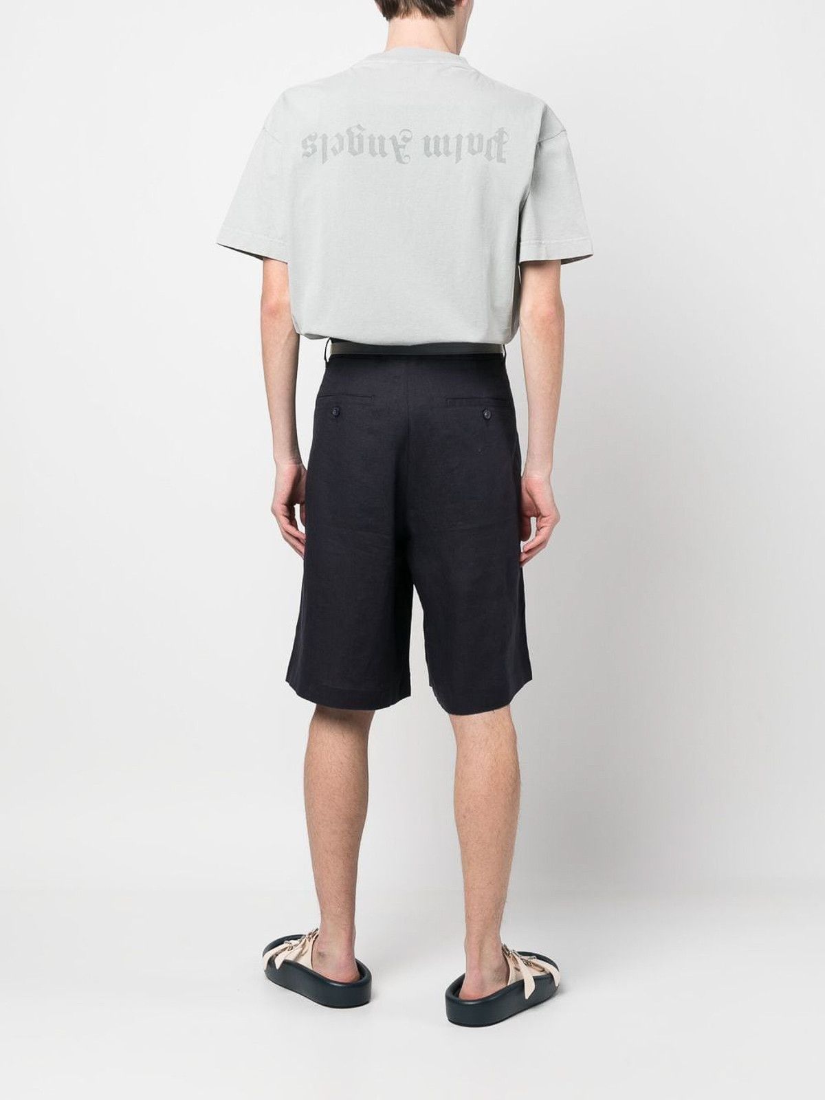 Palm Angels o1gr1nt0425 Gd Reverse Logo T-Shirt Light Grey Size US XXS / EU 40 - 4 Thumbnail