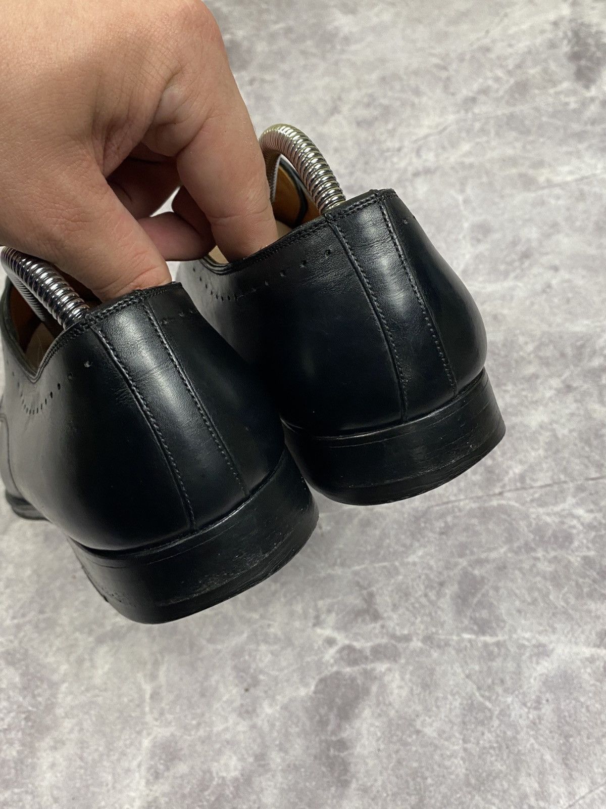 Santoni Santoni Cap-toe Black Leather Oxford Shoes Size: 8 Size US 9 / EU 42 - 9 Thumbnail