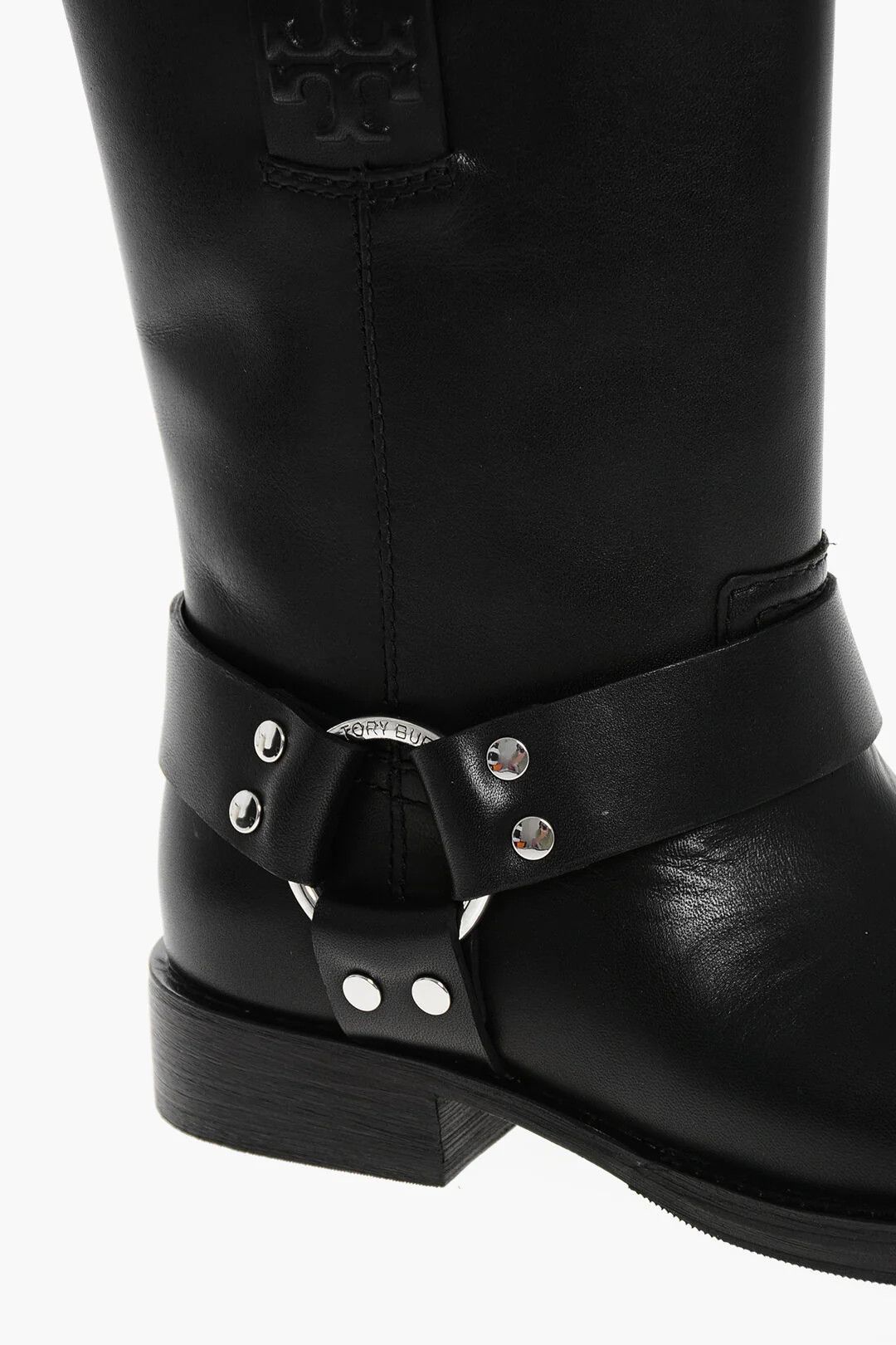Tory Burch og1mm0426 Leather Biker Ankle Boots in Black Size US 8 / IT 38 - 4 Thumbnail