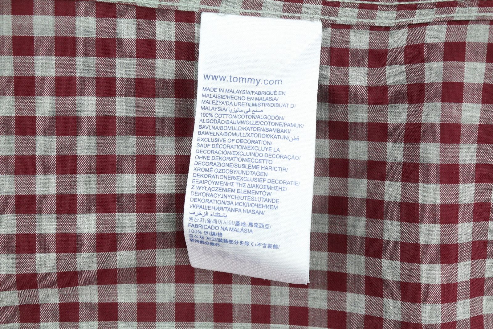 Tommy Hilfiger S Burgundy Check Tailored Fitted Shirt 84972 Size US S / EU 44-46 / 1 - 7 Thumbnail