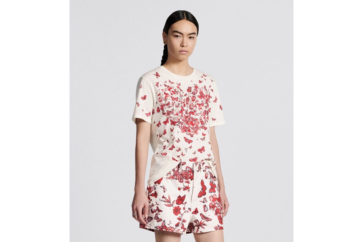 Dior o1bcso1str0225 T-Shirt in White/Red Size S / US 4 / IT 40 - 4 Thumbnail