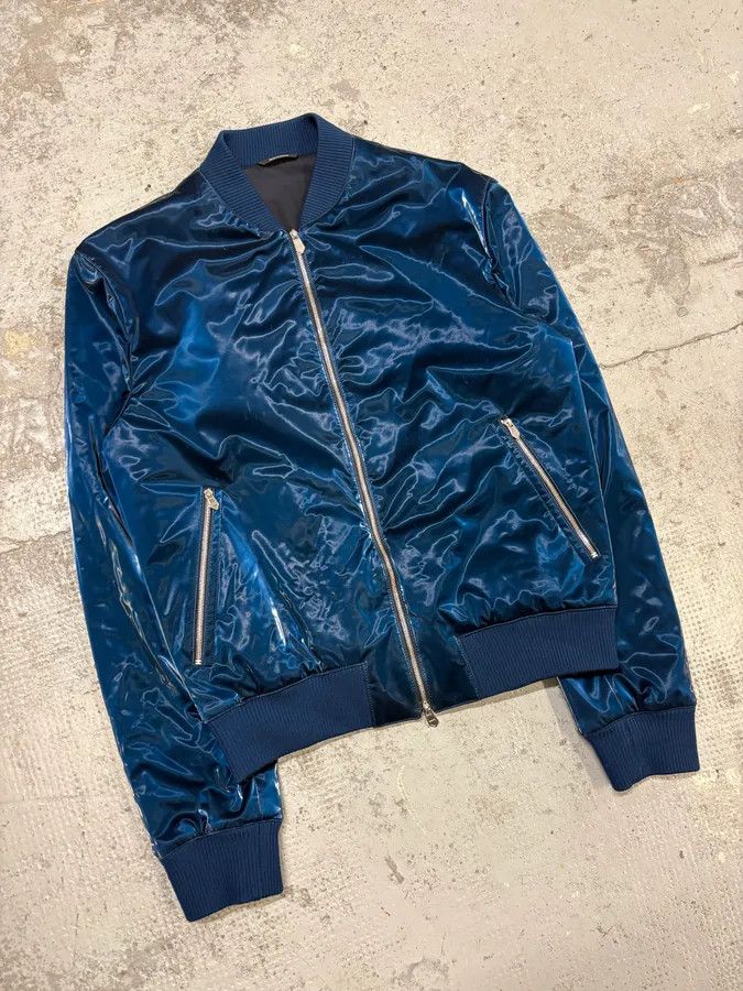 Hermes Hermès Metallic Blue Nylon Bomber Jacket Size US M / EU 48-50 / 2 - 4 Thumbnail