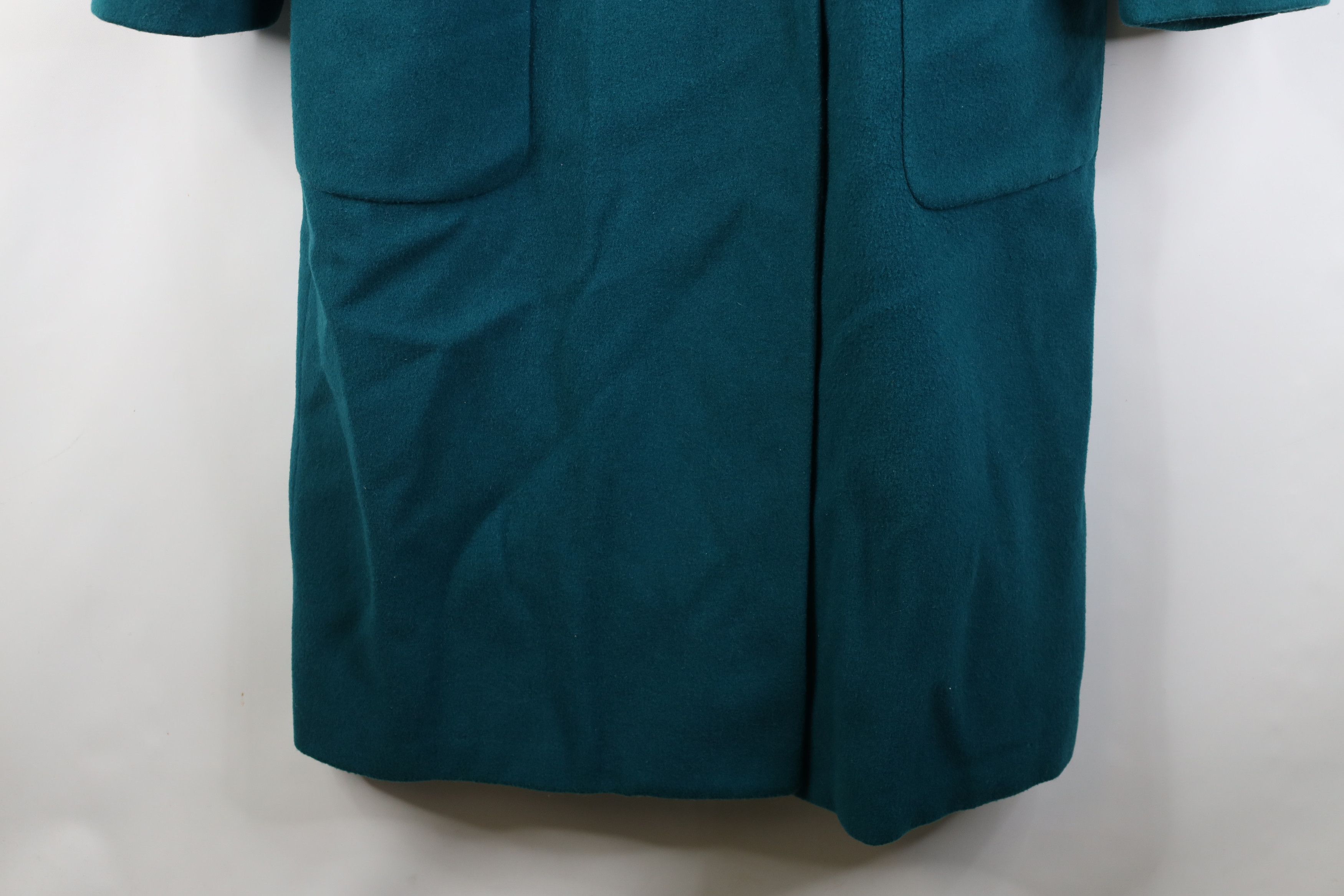 Vintage Vintage 90s Streetwear Heavy Pure Wool Overcoat Jacket Teal Size XXL / US 16-18 / IT 52-54 - 4 Thumbnail