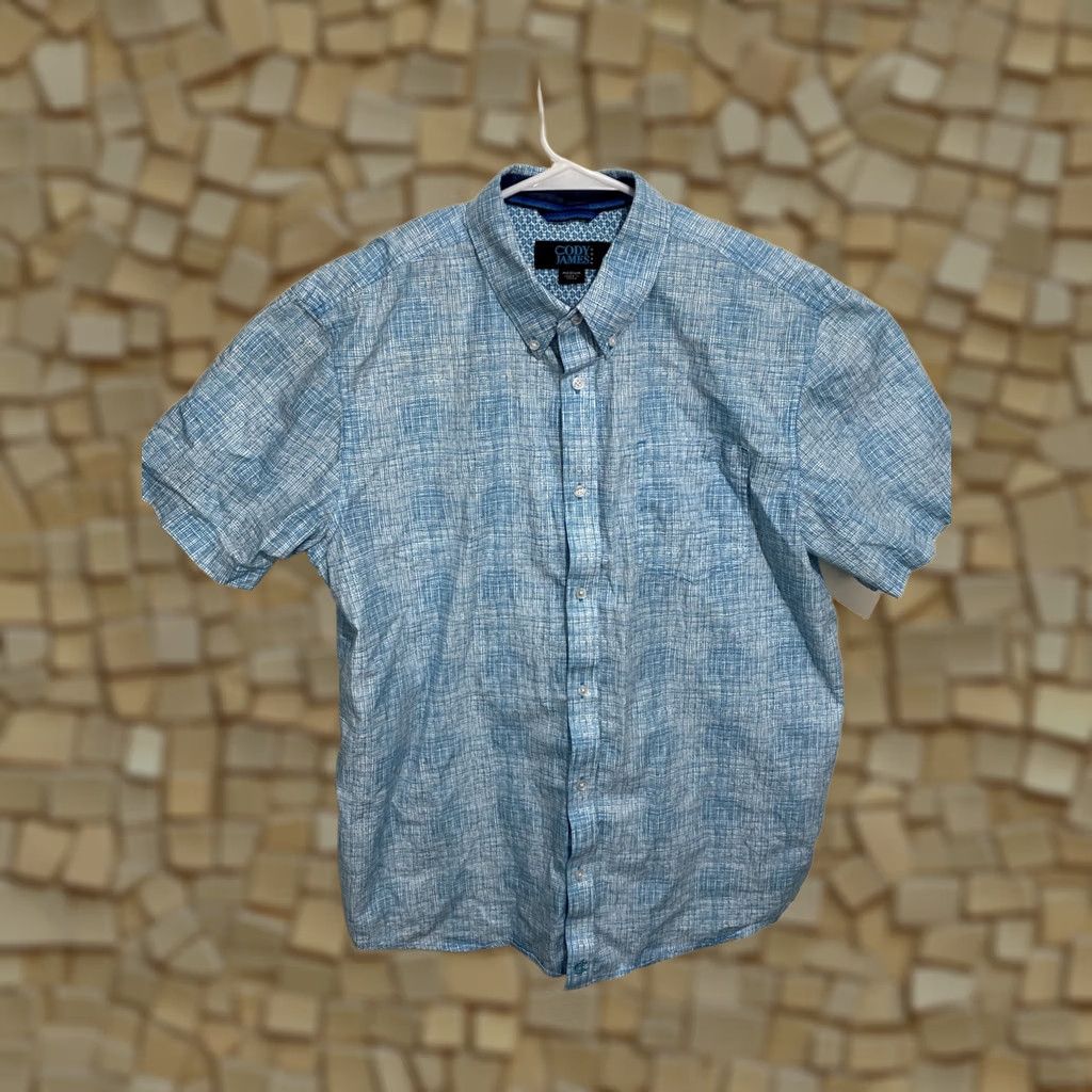 Cody James Cody James Button-Up Short Sleeve Shirt Mens Medium Blue White Plaid Size US M / EU 48-50 / 2 - 1 Thumbnail
