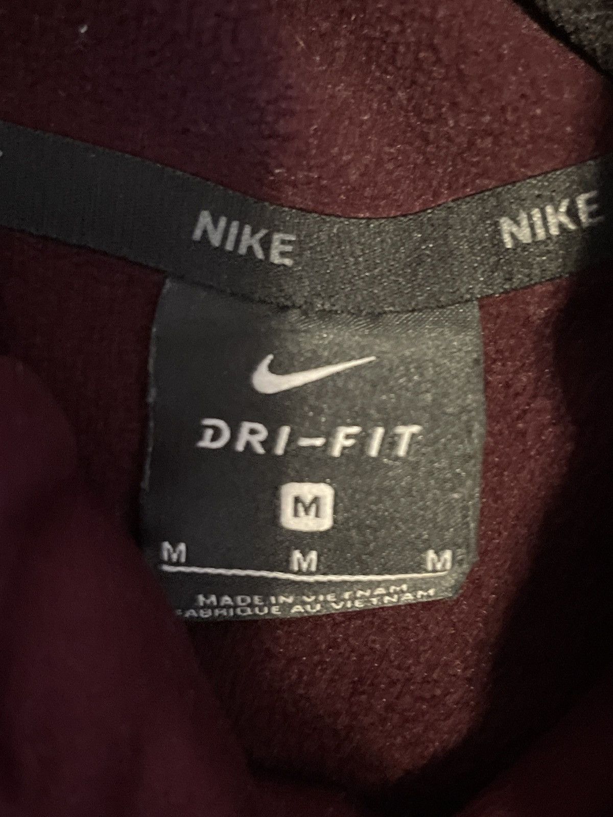Nike BURGUNDY NIKE DRI-FIT HOODIE ✔️ Size US M / EU 48-50 / 2 - 4 Thumbnail
