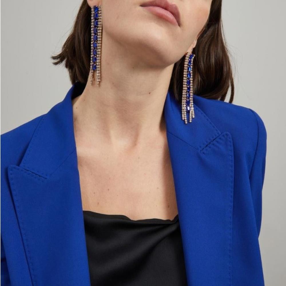 Designer Intrend by Max Mara Dangle Earrings with Rhinestones Size ONE SIZE - 9 Thumbnail
