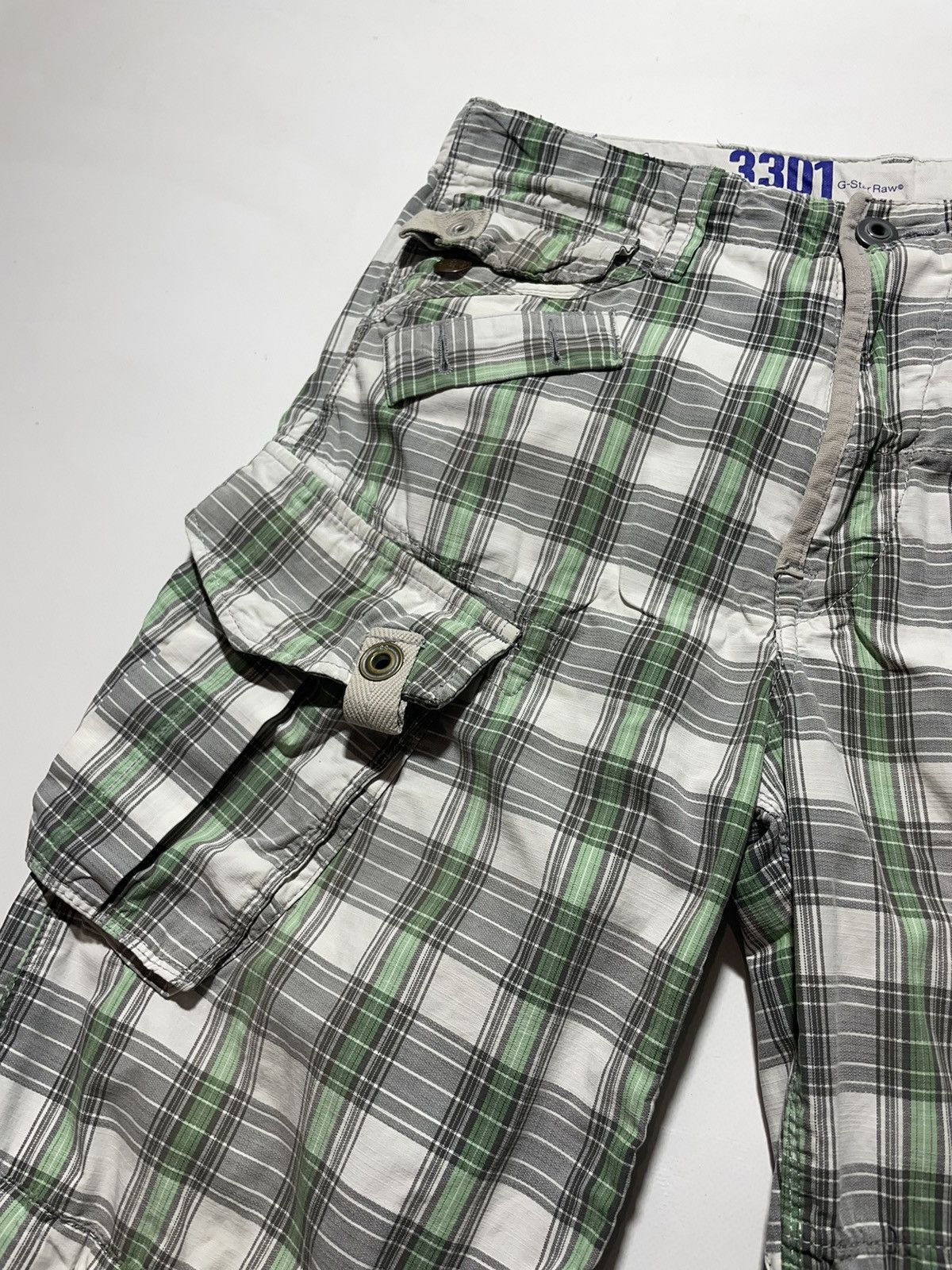G-Star G Star Raw Plaid Cargo Shorts Size US 31 - 4 Thumbnail