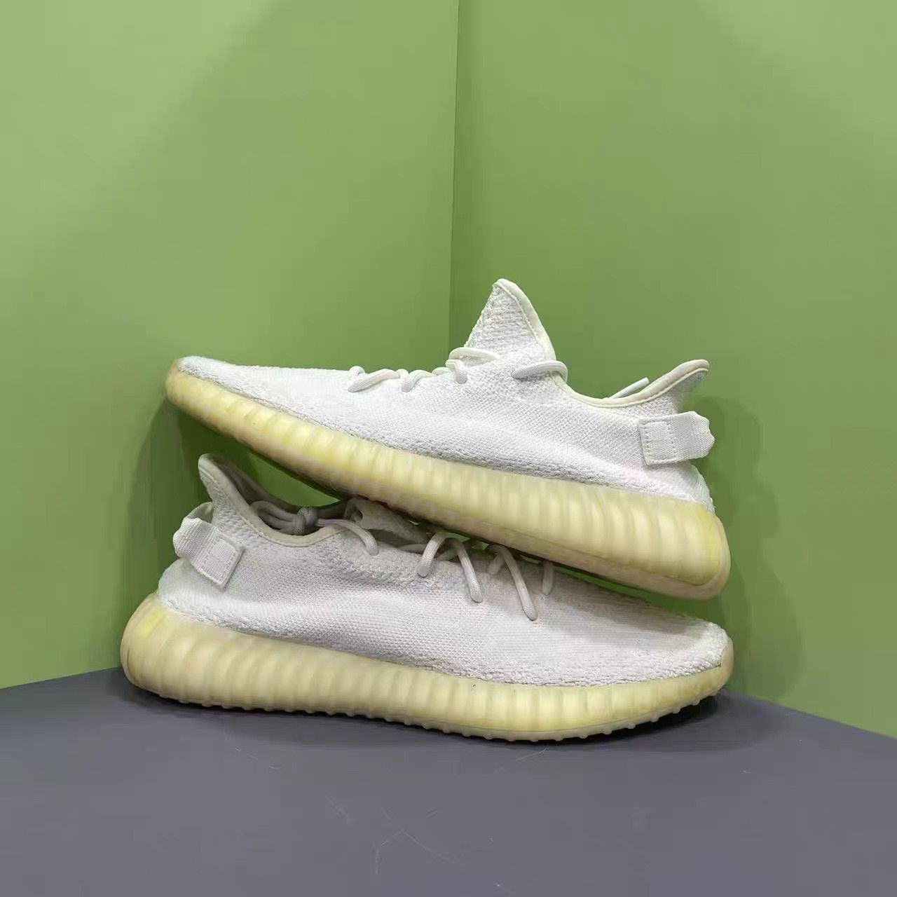 Adidas Adidas Yeezy350 Pure White Ice Cream K15 Size US 13 / EU 46 - 4 Thumbnail
