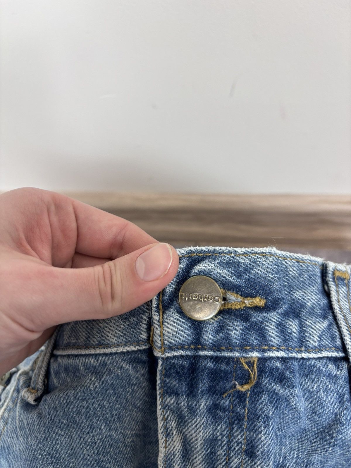 Carhartt Vintage Carhartt Men’s Faded Blue Denim Jeans USA Workwear Size US 36 / EU 52 - 19 Thumbnail