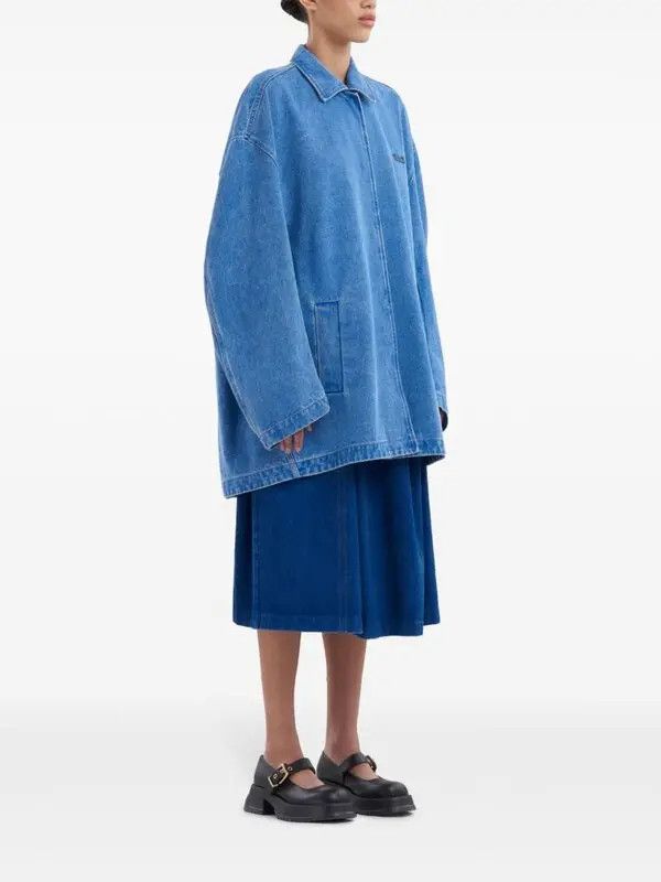 Marni o1w1db11125 Logo-Appliqué Denim Jacket in Blue Size XL / US 12-14 / IT 48-50 - 2 Thumbnail