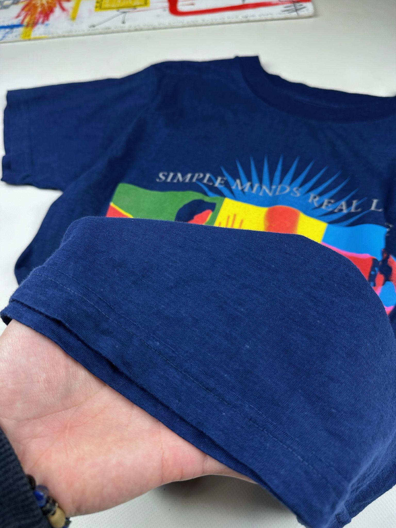 Band Tees Vintage 1991 Simple Minds The Real Tour T-Shirt acid print Size US M / EU 48-50 / 2 - 8 Thumbnail
