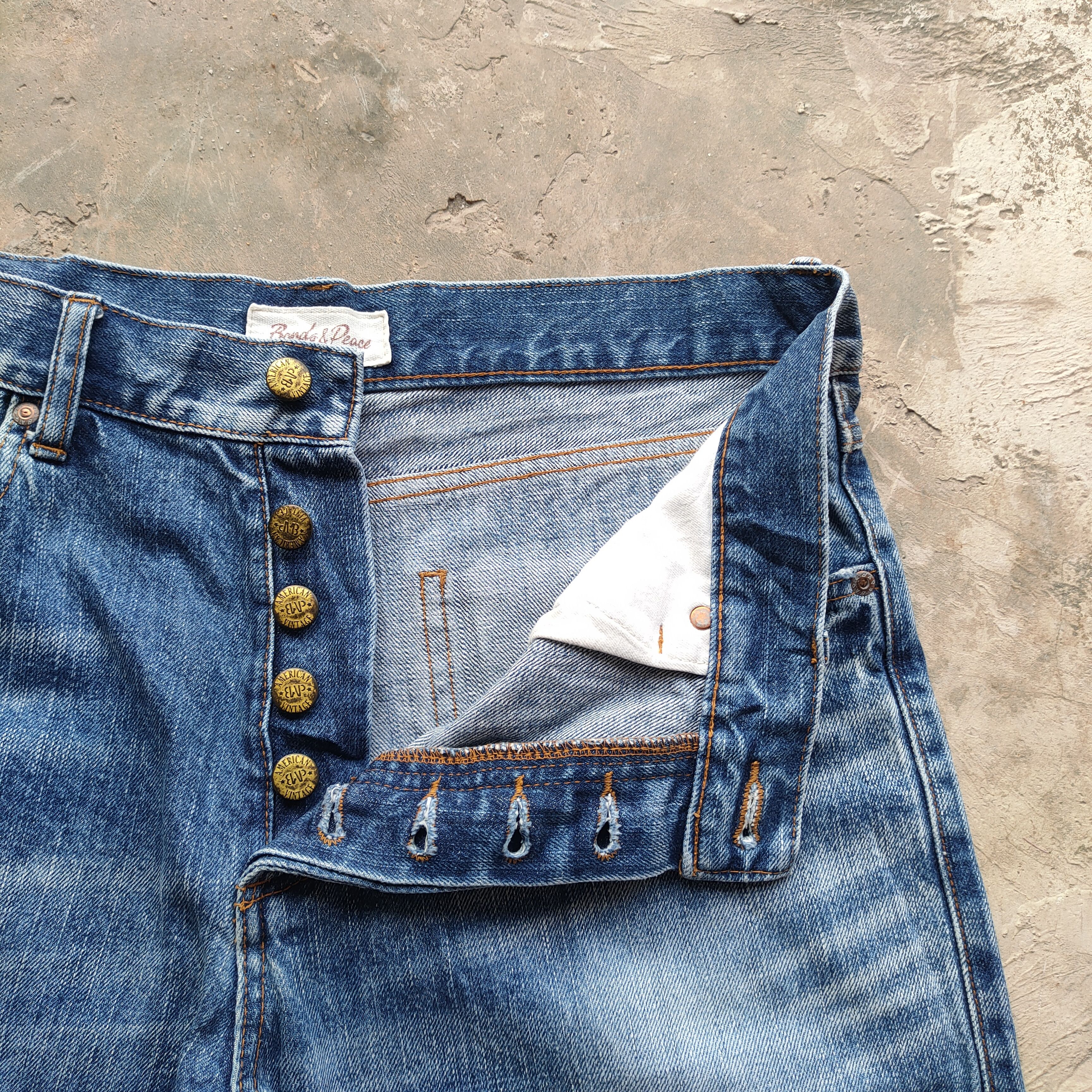 Japanese Brand # VINTAGE JAPANESE FLARE SELVEGE FADED RIPPEP DENIM PANTS Size US 34 / EU 50 - 7 Thumbnail