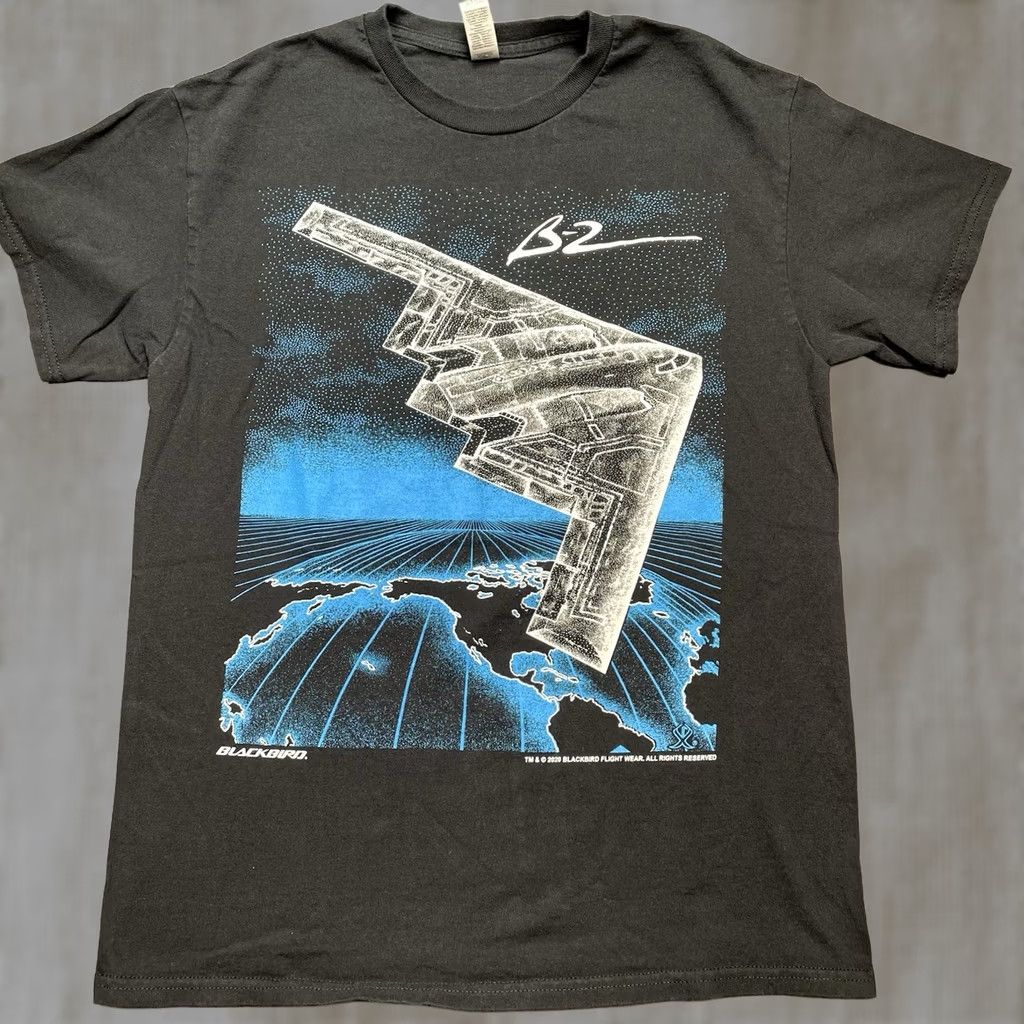 Gildan Blackbird B-2 Stealth Bomber AOP Shirt Military Planes Shirt Medium Black Mens T-Shirt M Gildan Size US M / EU 48-50 / 2 - 1 Thumbnail