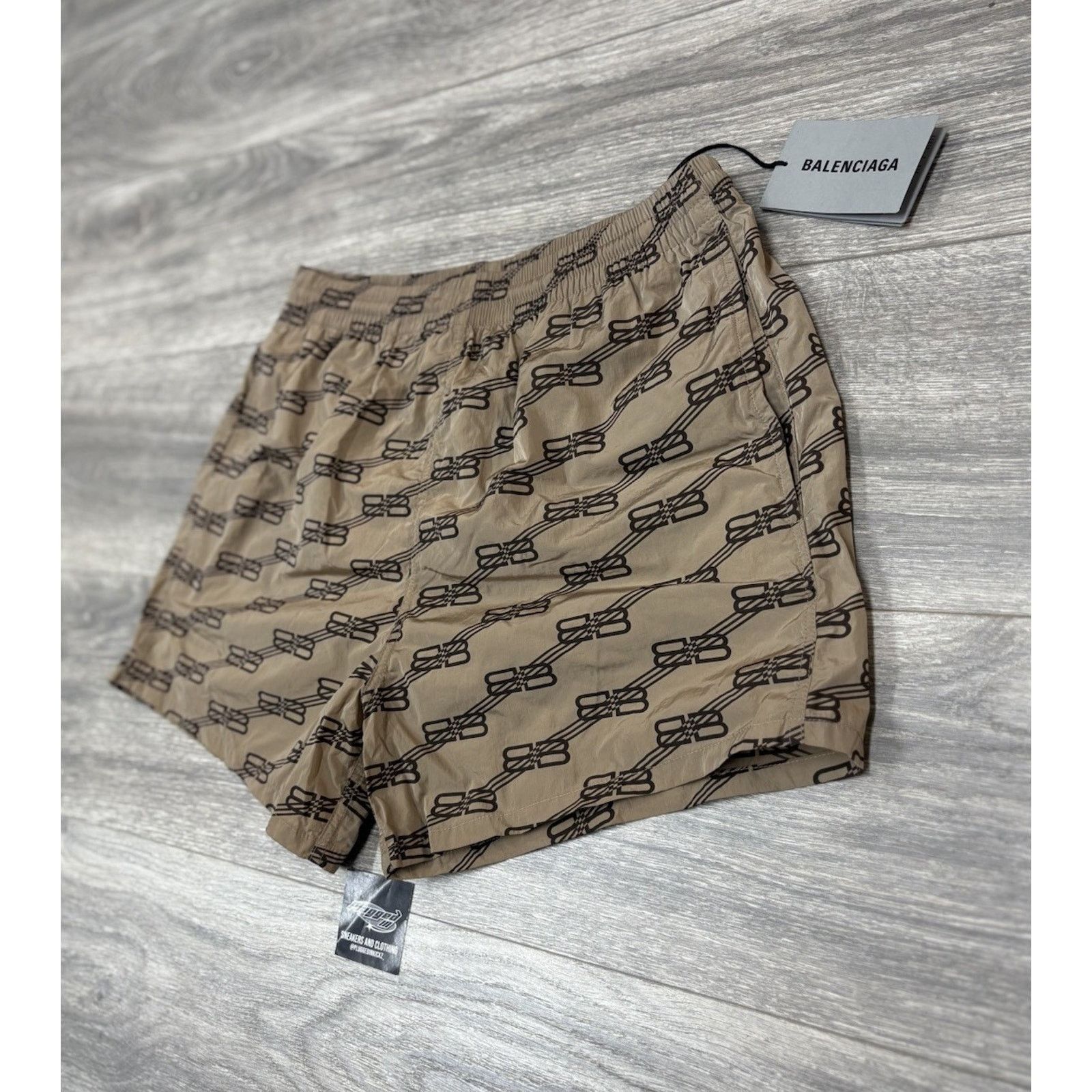 Balenciaga Balenciaga BB Monogram Swim Shorts ' Beige Brown ' | NEW! Size US 30 / EU 46 - 5 Thumbnail