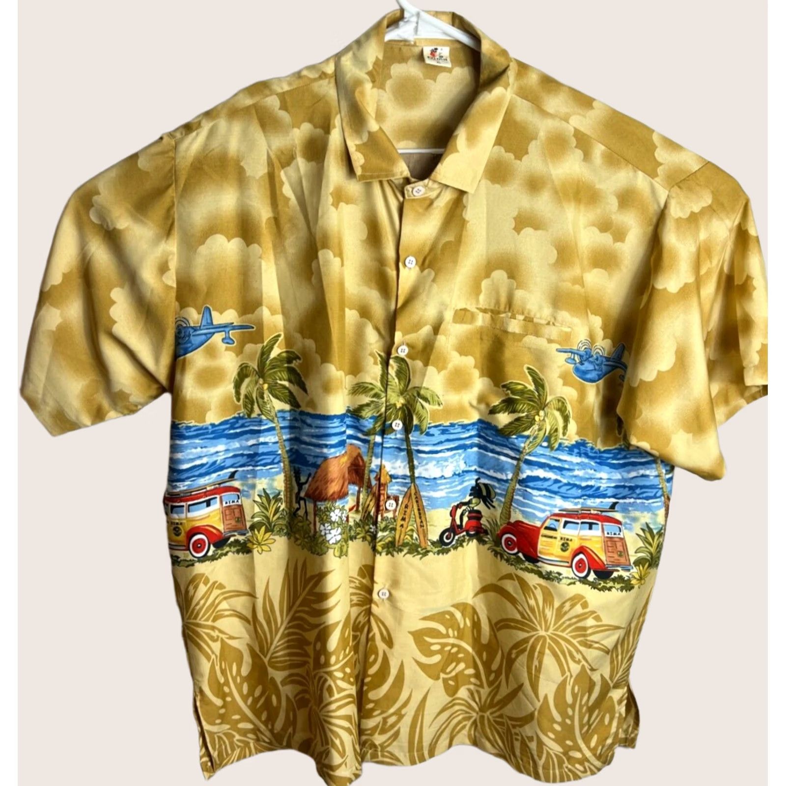 Erima VINTAGE Rima Hawaiian Shirt Men XL Woody Surfing Palm Tree Tiki Caribbean Beach Wear S/S Size US XL / EU 56 / 4 - 1 Thumbnail