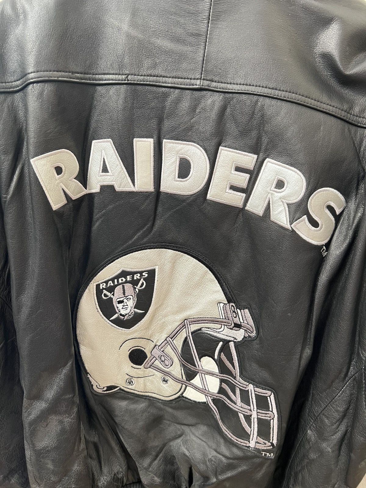 Vintage Vintage NFL Oakland Raiders Leather Jacket - Carl Banks Size US XL / EU 56 / 4 - 8 Thumbnail