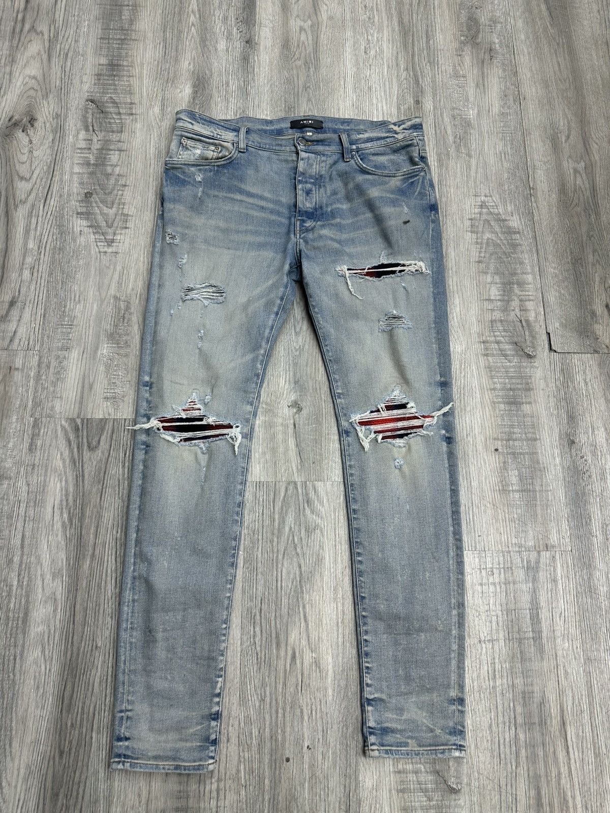 Amiri Amiri MX1 Plaid Distressed Jeans Size US 36 / EU 52 - 1 Thumbnail