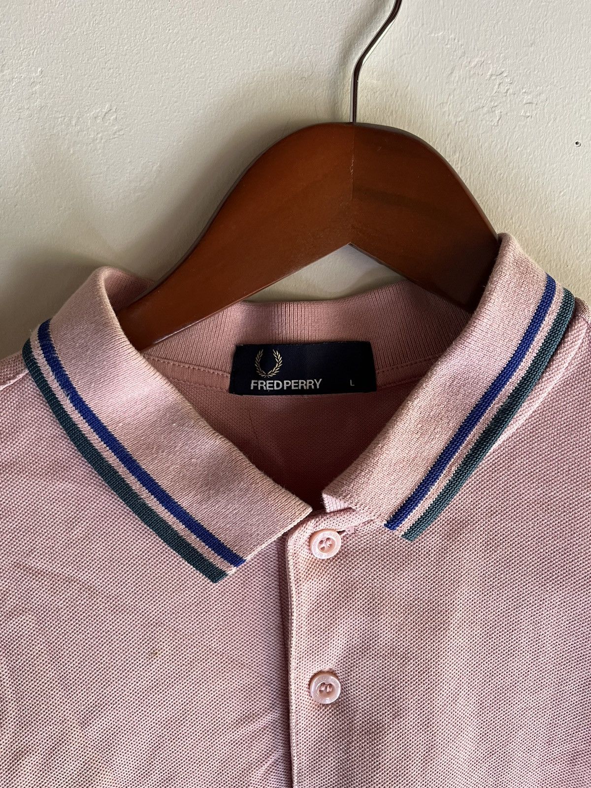 Fred Perry Fred Perry polo pink/blue/green size L (fits medium) Size US M / EU 48-50 / 2 - 2 Thumbnail