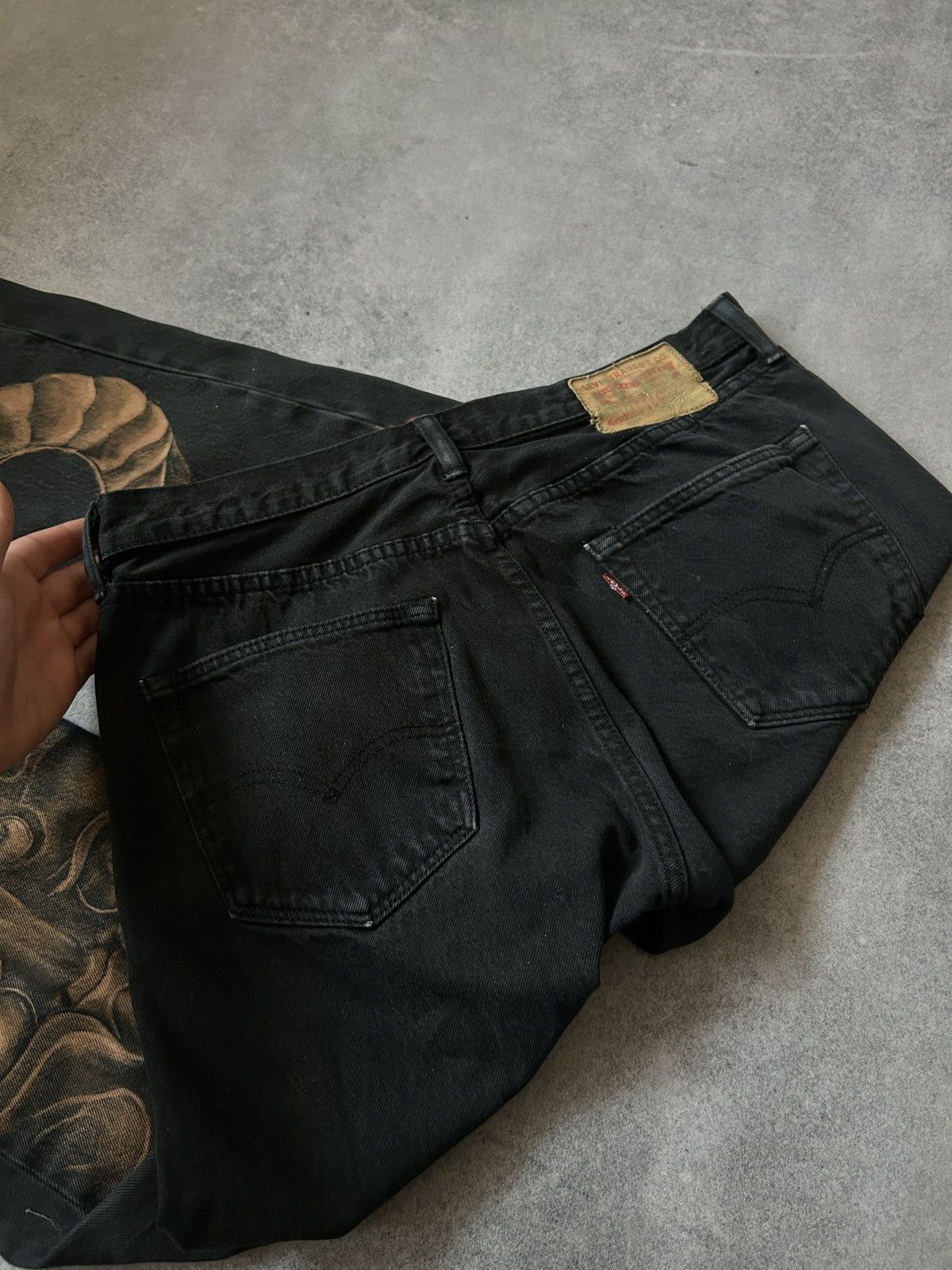 Levi's Levis Custom Painted Art Omni-maska x snake jeans 🐍 Size US 32 / EU 48 - 4 Thumbnail