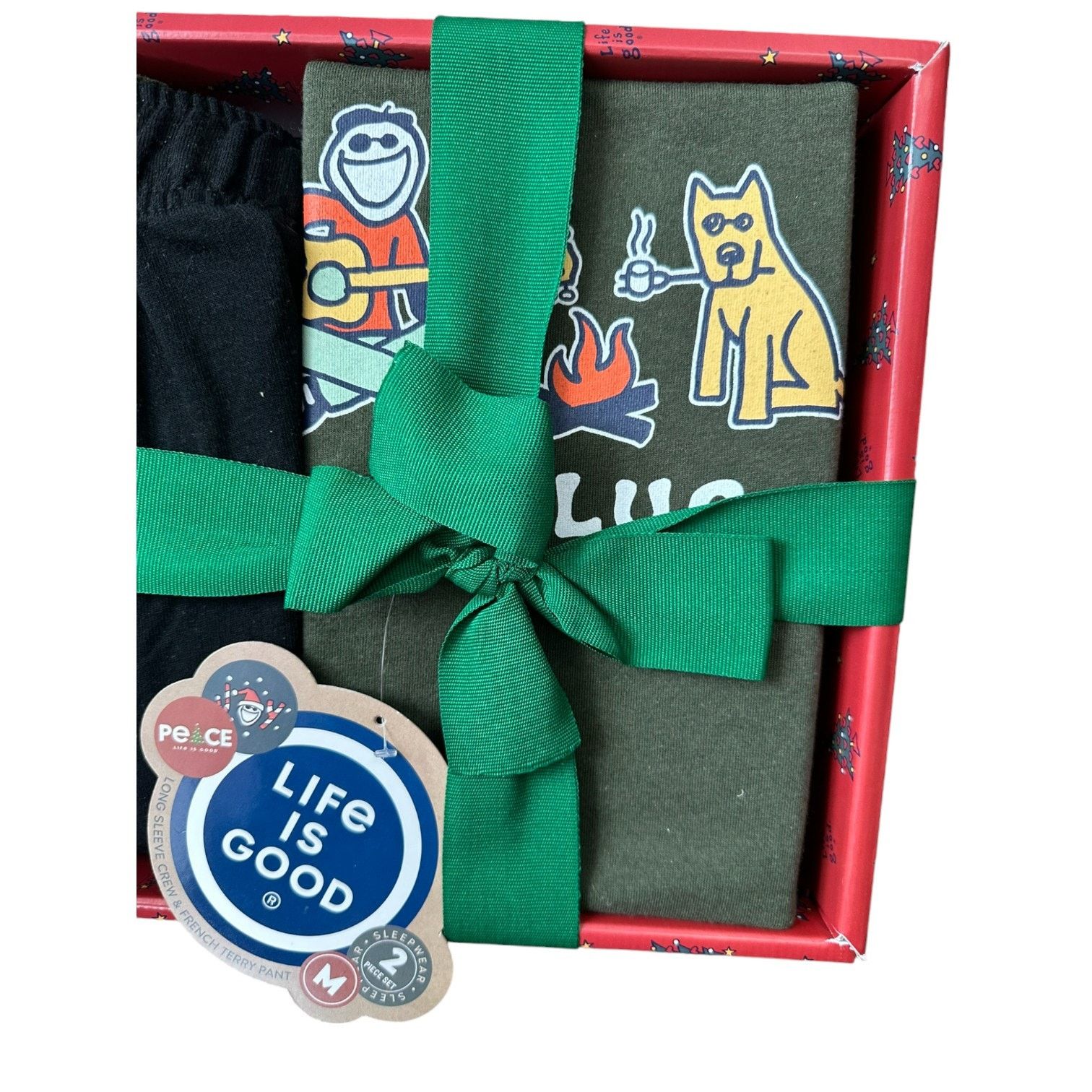 Life is Good Life is Good Jake and Rocket Unplug Campfire Men's 2 Pc Set Size 38 - 2 Thumbnail