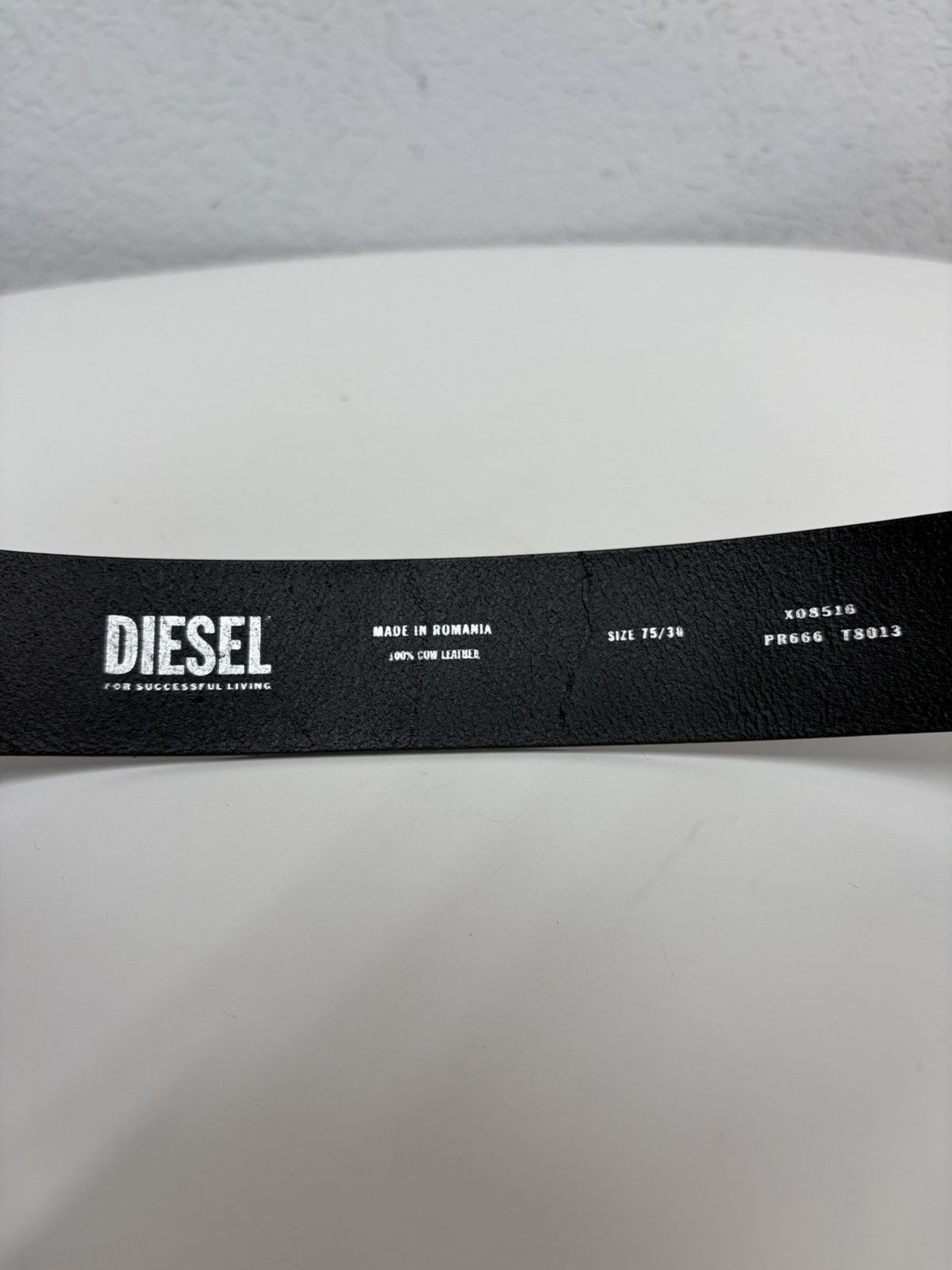Diesel Vintage y2k Diesel Oval Logo Leather Belt Statement Buckl Size ONE SIZE - 12 Thumbnail